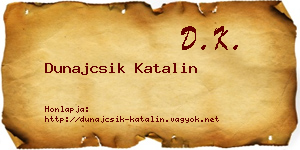 Dunajcsik Katalin névjegykártya